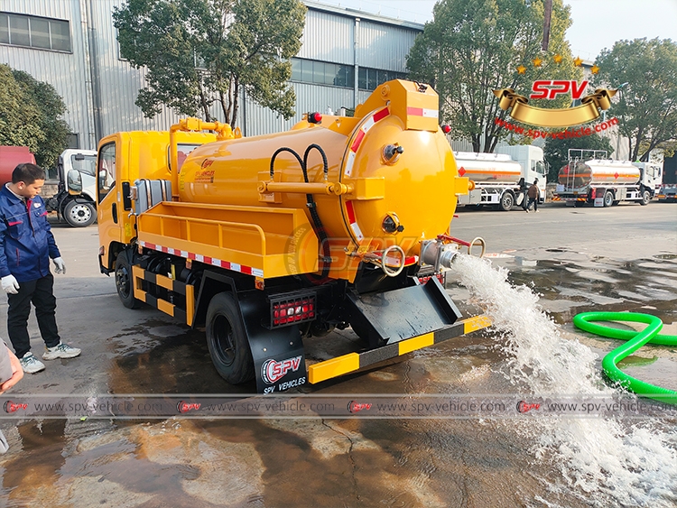 Sewer Truck Discharging Water Test